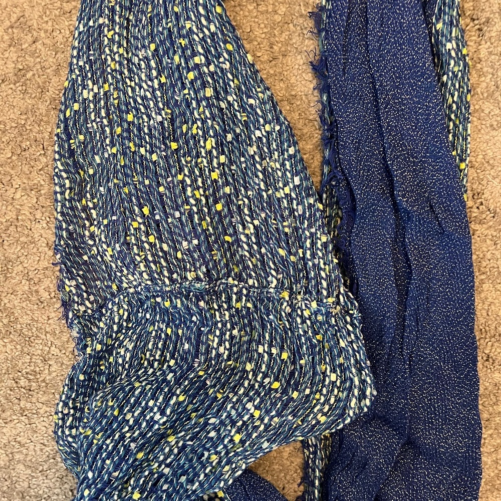 Blue Patterned Infinity Scarf - Picture 2 of 2
